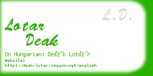 lotar deak business card